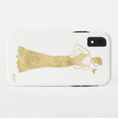 *~* Voman Butterfly Art Deco Nouveau Glitter Gold Case-Mate iPhone Case (Achterkant (horizontaal))