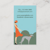 Voman Dog  Art Deco Visitekaartje (Achterkant)