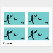 Voman Flying Harris Hawks Rechthoekige Sticker (Vel)