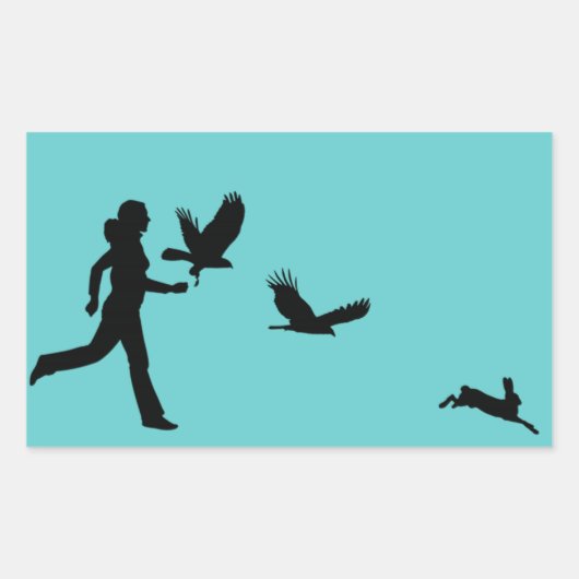 Voman Flying Harris Hawks Rechthoekige Sticker (Voorkant)