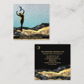 *~* Voman Goddess Ombre Blue Pastel Glitter Moon Vierkante Visitekaartje (Voorkant / Achterkant)