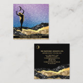 *~* Voman Goddess Ombre Moon Denim Blue Glitter Vierkante Visitekaartje (Voorkant / Achterkant)