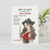 Voman Pirate Invitation Kaart (Staand voorkant)