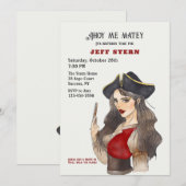 Voman Pirate Invitation Kaart (Voorkant / Achterkant)