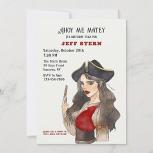 Voman Pirate Invitation Kaart