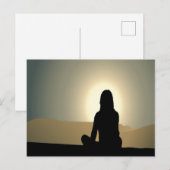 Voman Sitting Sunset Silhouette Briefkaart (Voorkant / Achterkant)