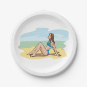 Voman Sunbading Papieren Bordje (Voorkant)