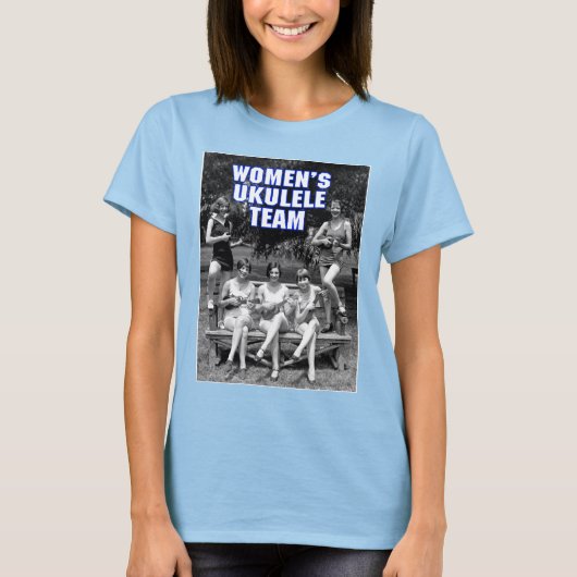 Voman's Uke Team Dames Ringer T-Shirt (Voorkant)