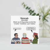 Vomcab Definition Card: Christmas Cringe Slang Feestdagenkaart (Staand voorkant)