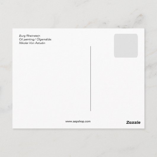 Von Astudin, Burg Rheinstein Briefkaart (Achterkant)