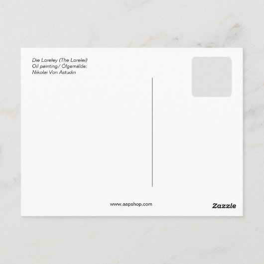Von Astudin, The Lorelei (die Loreley) Briefkaart (Achterkant)