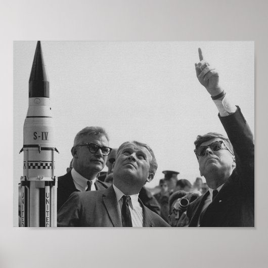 Von Braun en JFK kijken naar de hemel Poster (Voorkant)