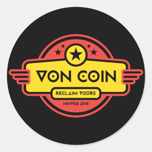 Von Coin Rendier Ronde Sticker (Voorkant)