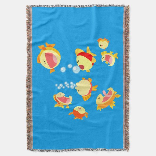 Von in de visbak (Cartoon vis) Drijfband Deken (Voorkant Verticaal)