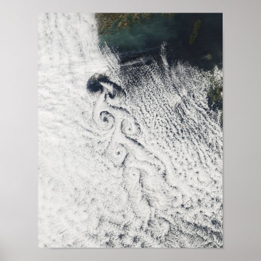 Von Karmann cloud vortices Poster (Voorkant)