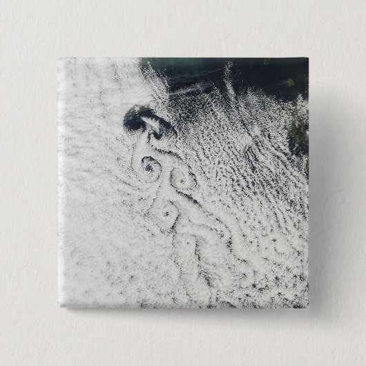 Von Karmann cloud vortices Vierkante Button 5,1 Cm (Voorkant)