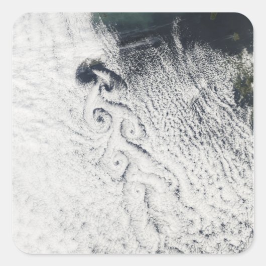 Von Karmann cloud vortices Vierkante Sticker (Voorkant)