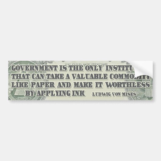Von Mises op papier Bumpersticker (Voorkant)