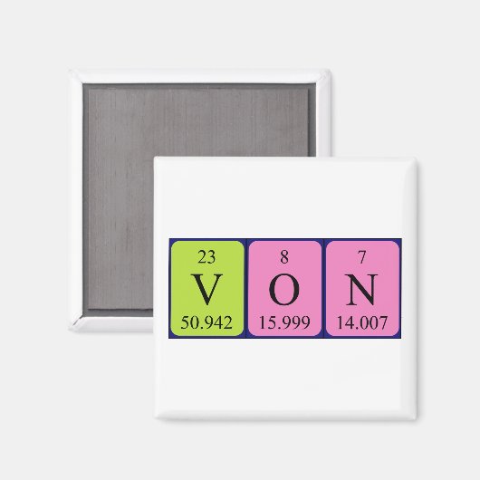 Von periodieke table name magnet (Voorkant / Achterkant)