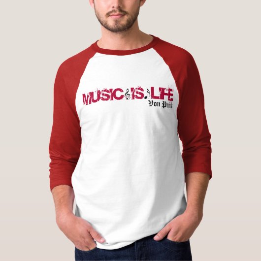 Von Punk mannen 3/4 lengte sleeve. T-shirt (Voorkant)