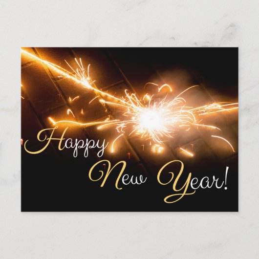 Von Silvester bis Neujahr: Gelukkig nieuwjaar! Briefkaart (Voorkant)