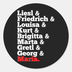 Von Trapp Family zangers Geluid van muziek Ronde Sticker