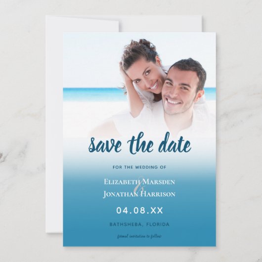 Vond één sol van Tropisch strand sparen de Datum Aankondiging (Achterkant)