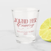 Vond Haar Cowboy Westerse Bachelorette Shot Glas (Voorkant)