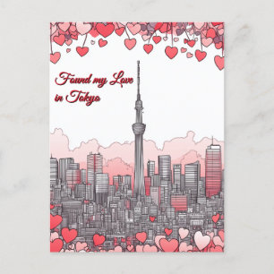 Vond mijn liefde in Tokyo Valentijnsdag Briefkaart