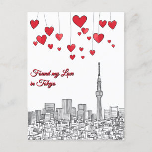 Vond mijn liefde in Tokyo Valentijnsdag Briefkaart