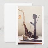 Vond puntendrijfhout en steenbeeldhouwwerk feestdagenkaart (Voorkant / Achterkant)