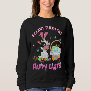 Vond ze allemaal Happy Easter Koe Basket Egg Hunt  Trui