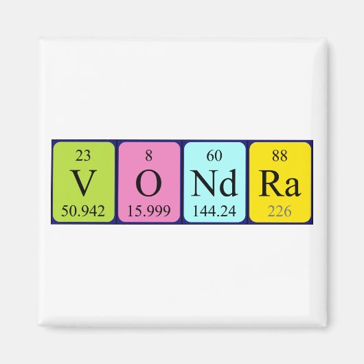 Vondra periodiek table name magnet (Voorkant)