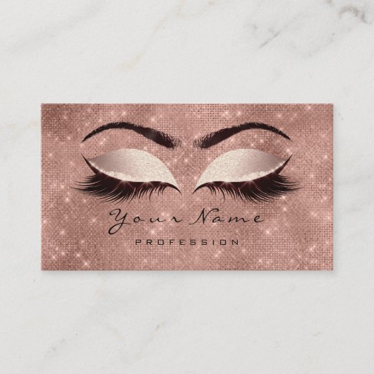 Vonk Blush Glitter Makeup Artist Lashes Extension Visitekaartje (Voorkant)