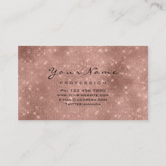 Vonk Blush Glitter Makeup Artist Lashes Extension Visitekaartje (Achterkant)