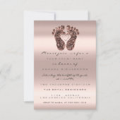 Vonk Glitter Baby shower Feet Roos Kaart (Voorkant)