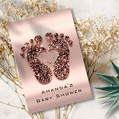 Vonk Glitter Baby shower Feet Roos Kaart