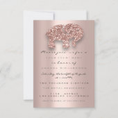 Vonk Glitter Drift Roos Baby shower Elephant Kaart (Voorkant)