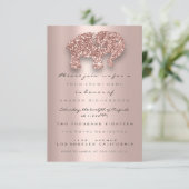 Vonk Glitter Drift Roos Baby shower Elephant Kaart (Staand voorkant)
