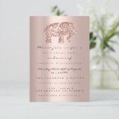 Vonk Glitter Drift Roos Baby shower Elephant Kaart (Staand voorkant)