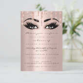Vonk Glitter Drift Roos Eyelash Formele Confetti Kaart (Staand voorkant)