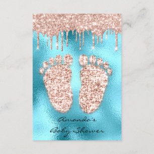 Vonk Glitter Drift Roos Ocean Baby shower Feet Kaart