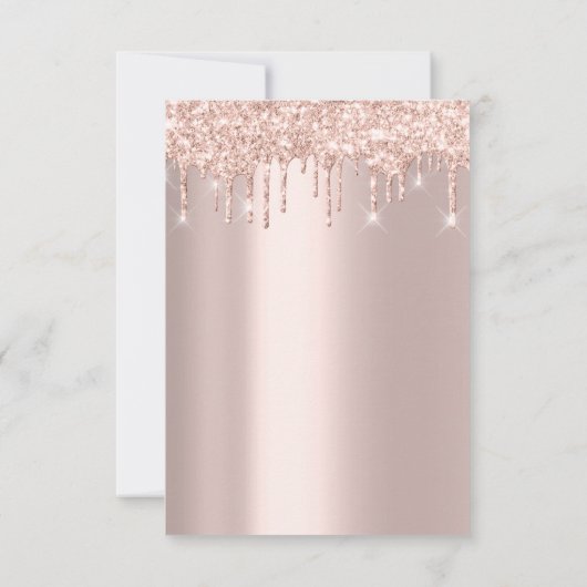 Vonk Glitter Drips Roos Vrijgezellenfeest 16th Kaart (Achterkant)