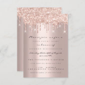 Vonk Glitter Drips Roos Vrijgezellenfeest 16th Kaart (Voorkant / Achterkant)