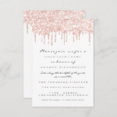 Vonk Glitter Drips Roos White Bridal Sweet 16th Kaart (Voorkant / Achterkant)