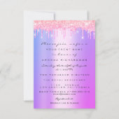 Vonk Glitter Drips roze Sweet 16th 15th Mermaid Kaart (Voorkant)