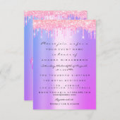 Vonk Glitter Drips roze Sweet 16th 15th Mermaid Kaart (Voorkant / Achterkant)