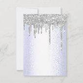 Vonk Glitter Drips Silver Blue Bridal Sweet 16th Kaart (Achterkant)