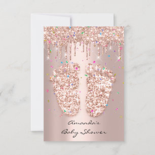 Vonk Glitter Drivers Roos ConfettiBaby Shower Feet Kaart