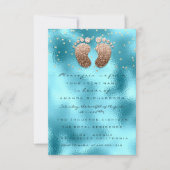 Vonk Glitter Drivers Roos Gold Baby shower Blue Kaart (Voorkant)